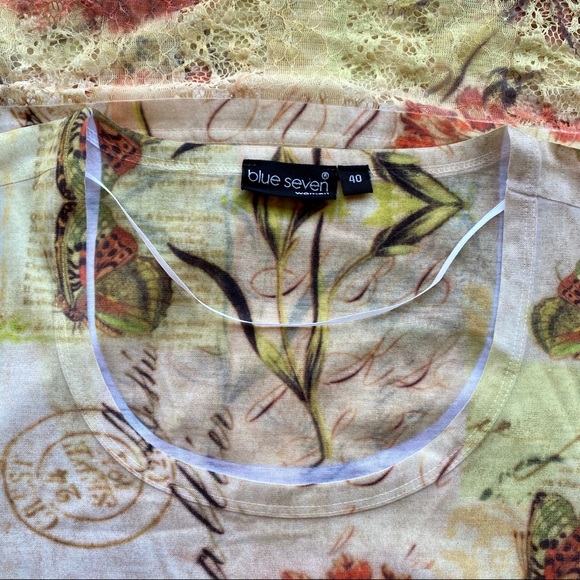 Blue seven brand floral embellished top - Picture 8 of 10